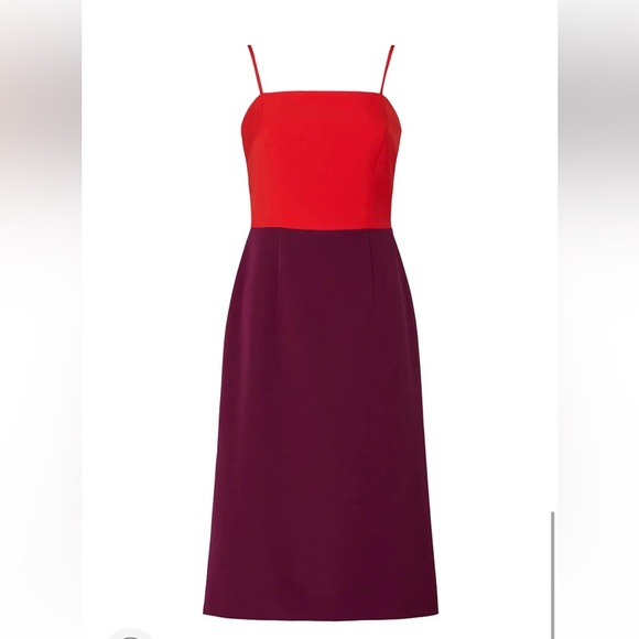 Milly Dresses & Skirts - Milly Cady Colorblock Red Purple Sleeveless Pencil Dress- Size 4